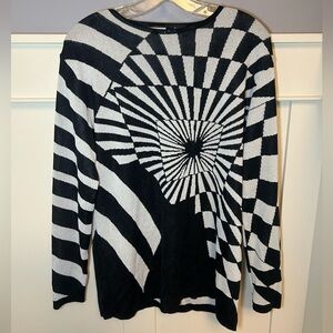 Vintage metallic thread abstract sweater